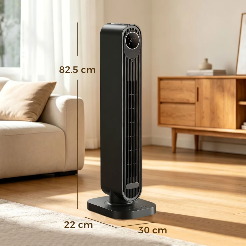HOMCOM 2000W Ceramic Electric Heater with Fan, Timer, Oscillation - Black