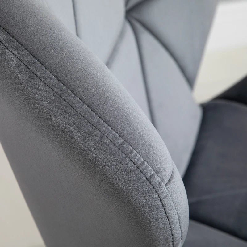 HOMCOM Barkrukken 2-delige set, gestoffeerde barkruk met metalen frame, rugleuning, fluweelachtige look, in hoogte verstelbaar, 360° draaibaar(m-9)