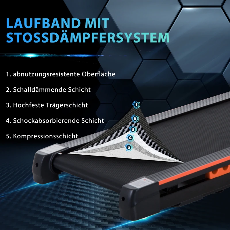 HOMCOM Elektrische loopband met LCD-display inklapbare fitnessapparaat 1-6 km/u staal