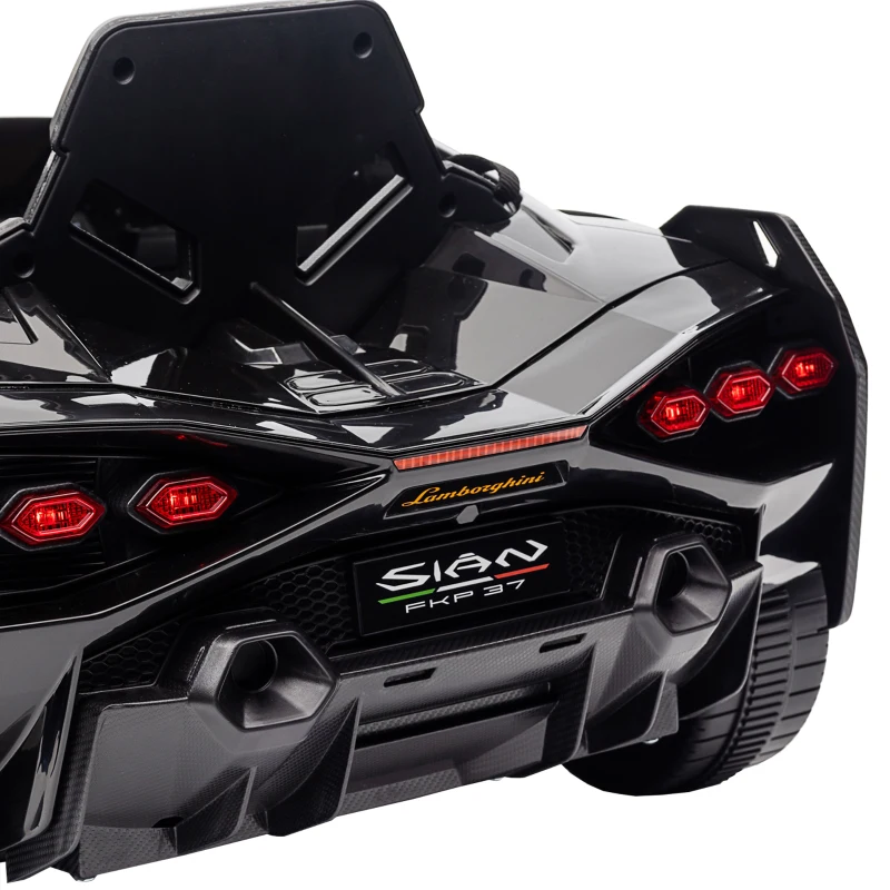 HOMCOM Lamborghini Sian Licensed Electric Car for Kids, 12V Kids Electric Ride on Car with Dual Motors, Remote Control, Black