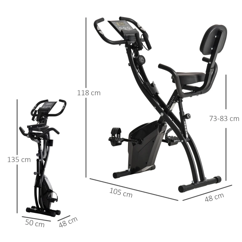 HOMCOM Hometrainer fietstrainer trainingsfiets voor thuis staal wit