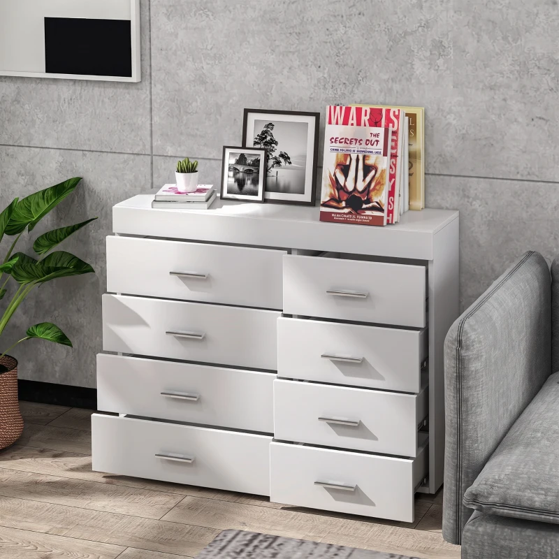 HOMCOM Mobile con Cassetti Cassettiera in Legno per Camera, Cucina, Bagno 90×35×73cm Bianca