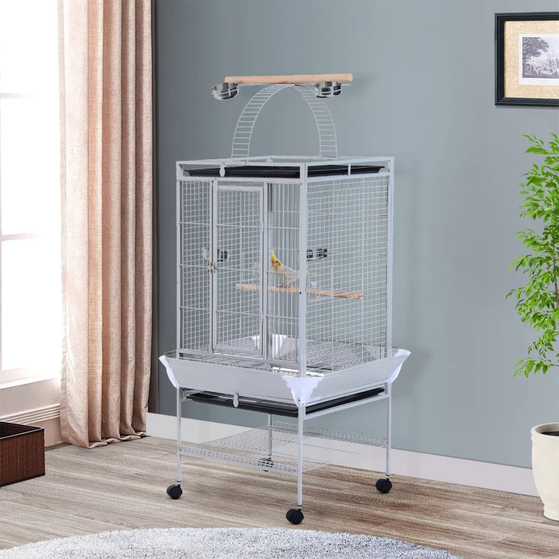 Pawhut Voliera Pasari 160 cm – Mobila cu Stinghii & Tavi de Hrana