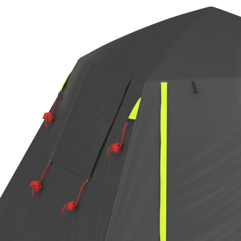 Outsunny Camping Tent 3000mm Waterproof Tent with 2 Doors for 2 Person, Grey & Green
