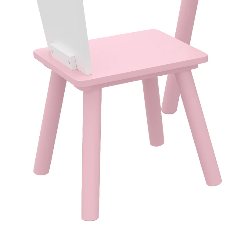 AIYAPLAY Table enfant avec chaise, ensemble table et 2 chaises en bois pour dessiner, jouer, étudier, rose