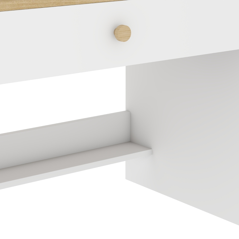 AIYAPLAY Kinderbureau met lade, boekenrek en opbergruimte voor kinderen van 3-8 jaar, 80 x 50 x 100 cm, wit
