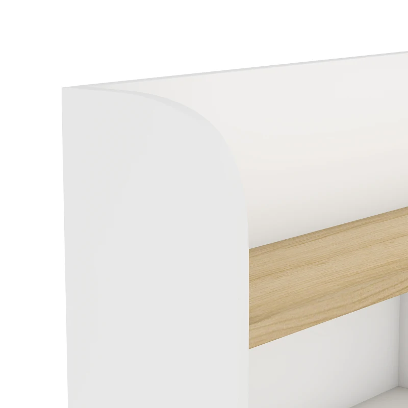 AIYAPLAY Kinderbureau met lade, boekenrek en opbergruimte voor kinderen van 3-8 jaar, 80 x 50 x 100 cm, wit
