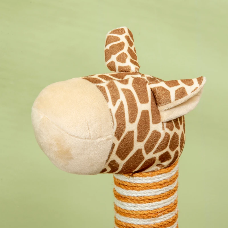 PawHut Rascador 101 cm Torre para gatos diseño jirafa, con cueva, pelota de juego, postes de yute para gatos medianos hasta 5 kg