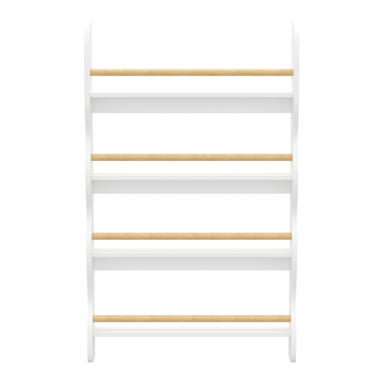 AIYAPLAY Bibliothèque murale pour enfant, rangement livre enfant 4 niveaux, fixer au mur, 60 x 10 x 98 cm, blanc