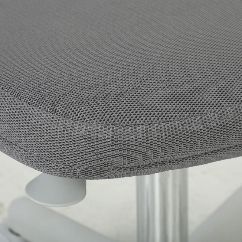 Vinsetto Chaise de Bureau Ergonomique Sans Accoudoirs, Fauteuil de Bureau Pivotant, Dossier Courbé en Maille et Roulettes, Gris