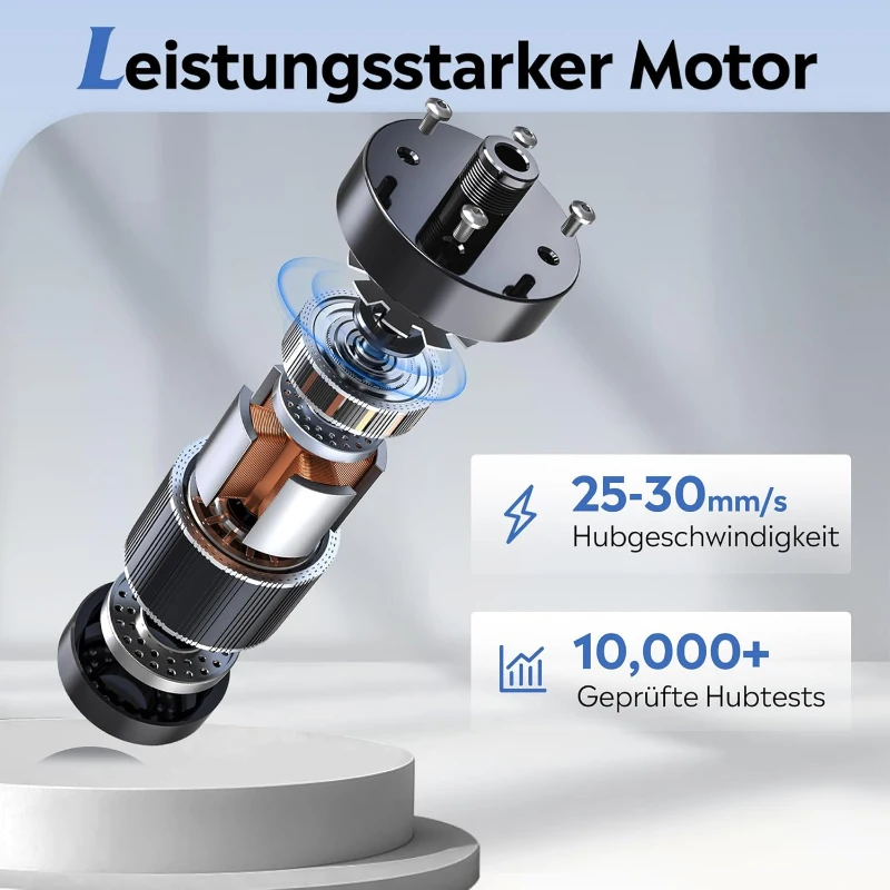 Elektrisch höhenverstellbarer Schreibtisch, leiser Motor mit 3‑fach Memory und Anti‑Kollisionssystem, 120 × 60 cm, 120x60x72-118 cm, Schwarz