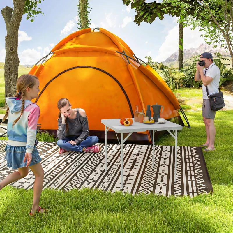 Outsunny 34/74cm Folding Camping Table, with Handle - Grey