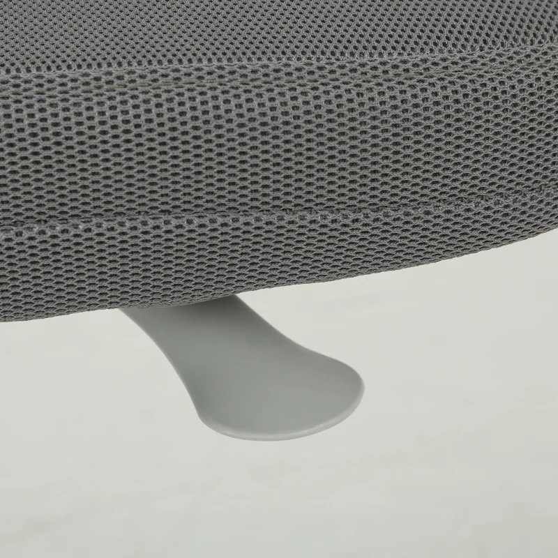 Vinsetto Chaise de Bureau Ergonomique Sans Accoudoirs, Fauteuil de Bureau Pivotant, Dossier Courbé en Maille et Roulettes, Gris