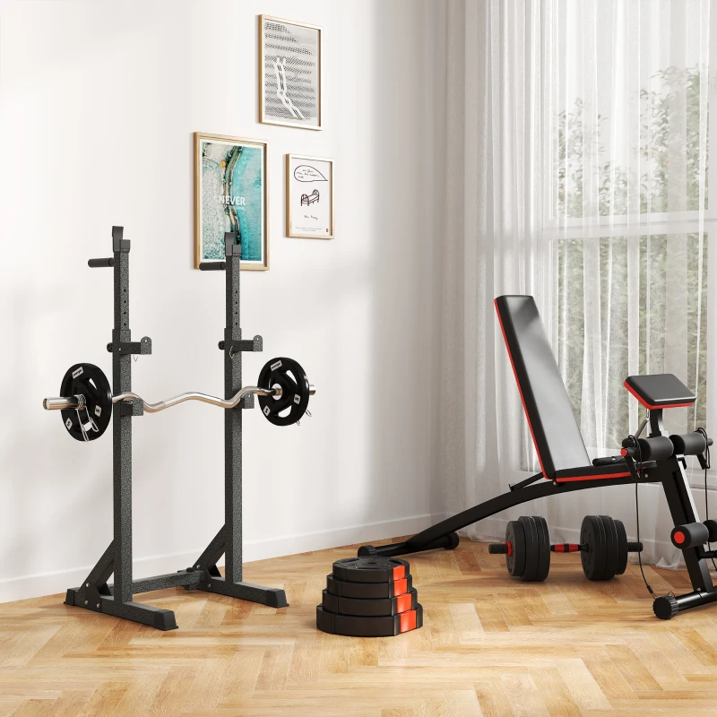 SPORTNOW Kit Pesi con 2 Dischi da 7.5 kg e 2 Dischi da 5 kg in Polipropilene e Sabbia, Ø30x5.5 cm e Ø27x4.5 cm, Nero