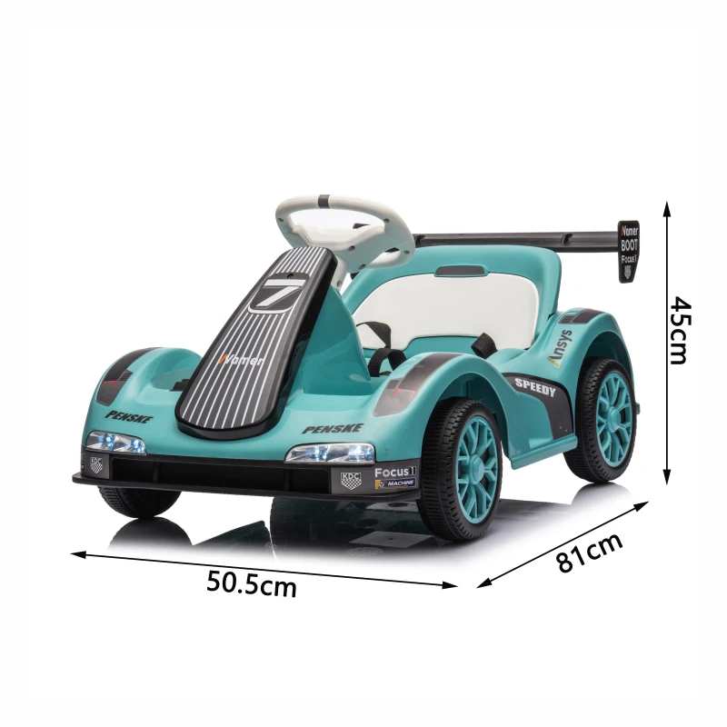 Kinder-Elektroauto, einstellbare Vor-/Rückfahrt und zwei Geschwindigkeitsstufen, 81x50.5x45 cm, Grün