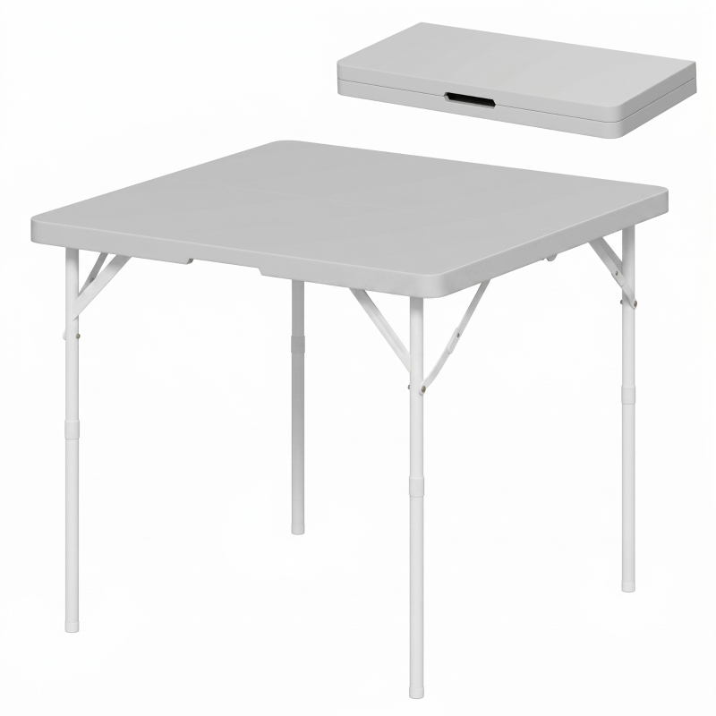 Outsunny 34/74cm Folding Camping Table, with Handle - Grey
