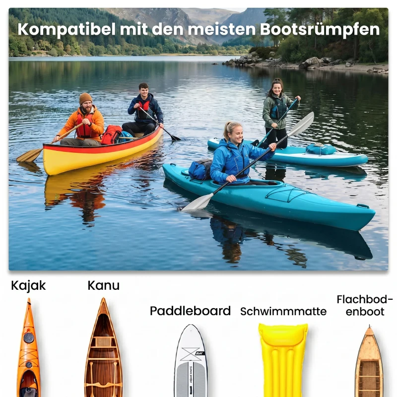 Outsunny Transportwagen Klappbar Alu Kajakwagen bis 70 kg Bootswagen mit Spanngurte luftlose Stollenreifen