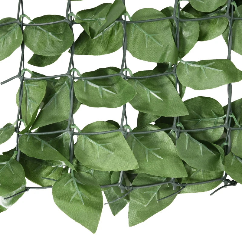 Outsunny Siepe Artificiale Arrotolabile e Impermeabile, in Seta e PE, 300x100 cm, Verde Scuro