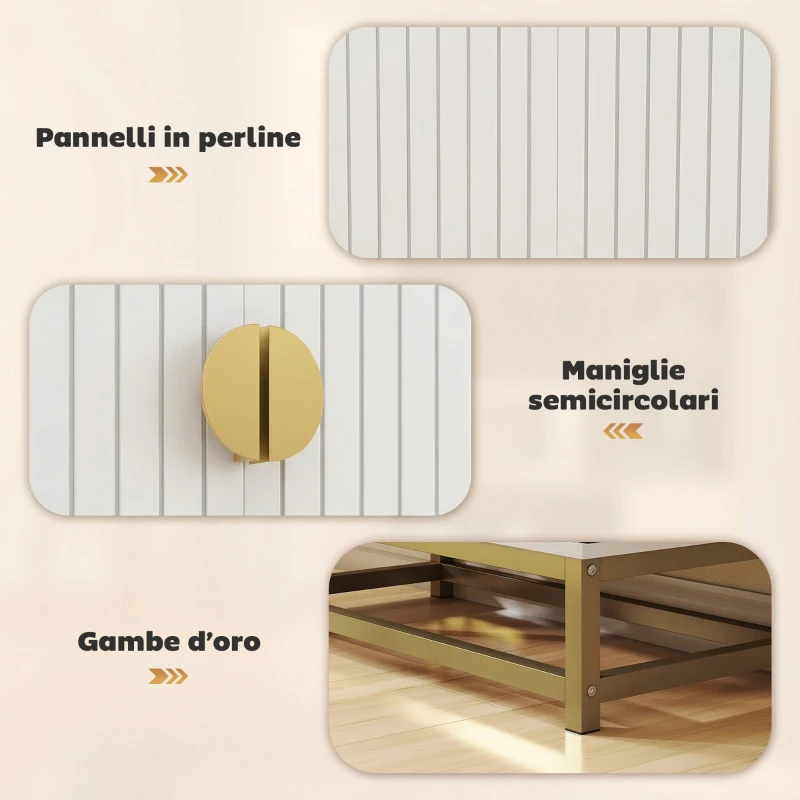 HOMCOM Credenza Cucina 119,5 cm, Moderna Dispensa Autoportante con 12 Ripiani su Ante, Ripiani Regolabili e Pannelli con Finitura in Legno, Bianca