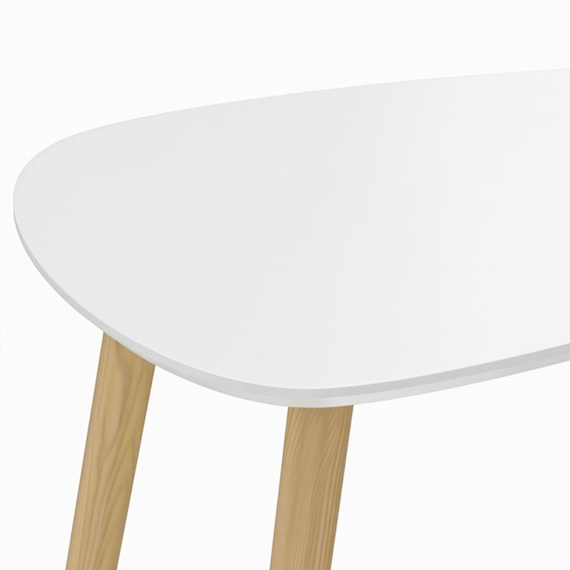HOMCOM Lot de 2 tables basses gigognes design scandinave pieds en bois et plateau en bois, blanc et bleu