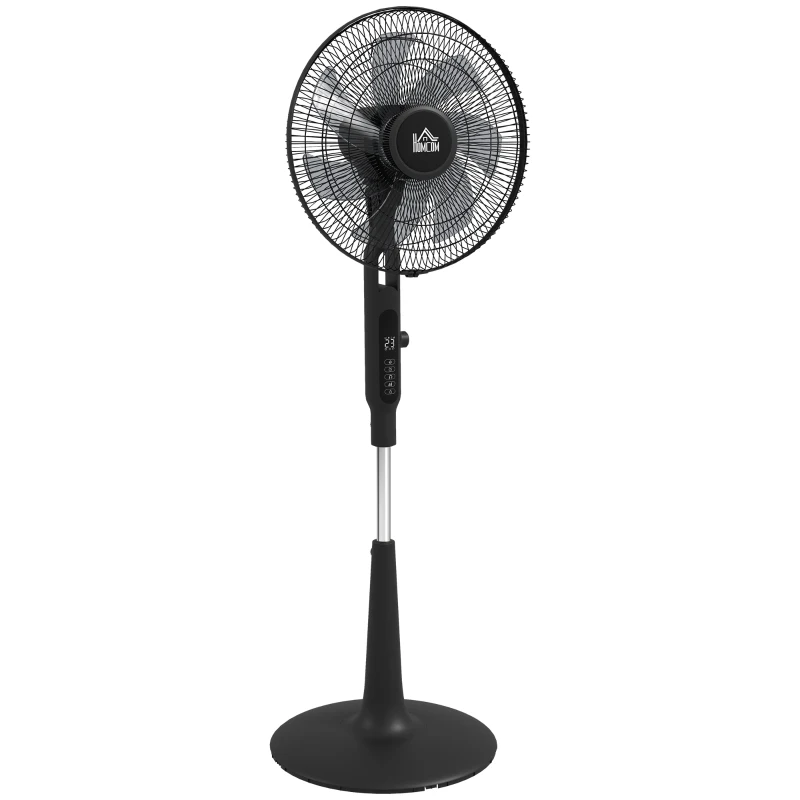 HOMCOM Ventilateur sur pied Ø 42cm 40W 3 modes 28 vitesses, fonction anti-moustique, hauteur réglable oscillant 75° noir