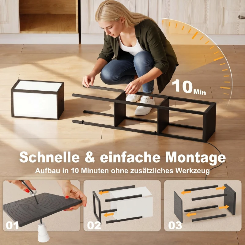 HOMCOM LED vloerlamp met planken, dimbaar, kettingschakelaar & stekkerdoos, zwart