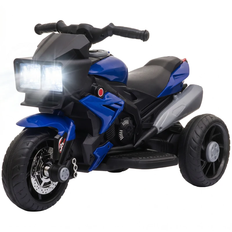 AIYAPLAY Kids Electric Motorcycle Ride-On Toy, 3-Wheel Battery-Operated Motorbike with Horn, Toddler Ride On Bike, Blue