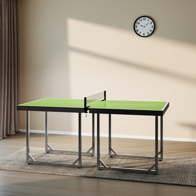 HOMCOM 6ft Table Tennis Table, Ping Pong Table with Net, Foldable and Portable Ping Pong Set for Indoor Use, Easy Assemble, Midsize, Green