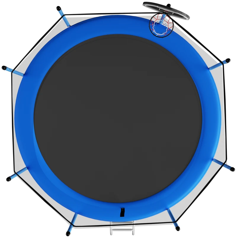 Trampolin Outdoor, verstärkten Beintraversen, doppelt gepolstertem Sicherheitsnetz, 366x366x256 cm, Blau