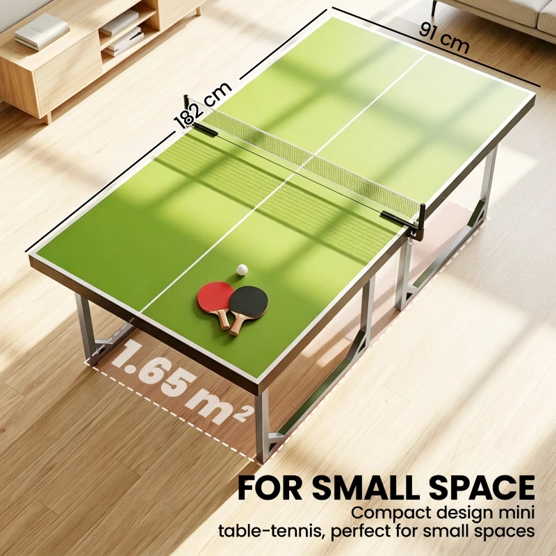 HOMCOM 6ft Table Tennis Table, Ping Pong Table with Net, Foldable and Portable Ping Pong Set for Indoor Use, Easy Assemble, Midsize, Green
