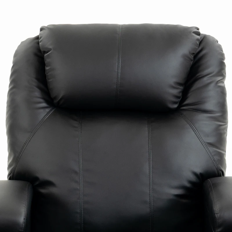 HOMCOM Elektrische sta-op-stoel van kunstleer, relaxfauteuil met afstandsbediening, USB-oplader, bekerhouder en zijvakken, zwart