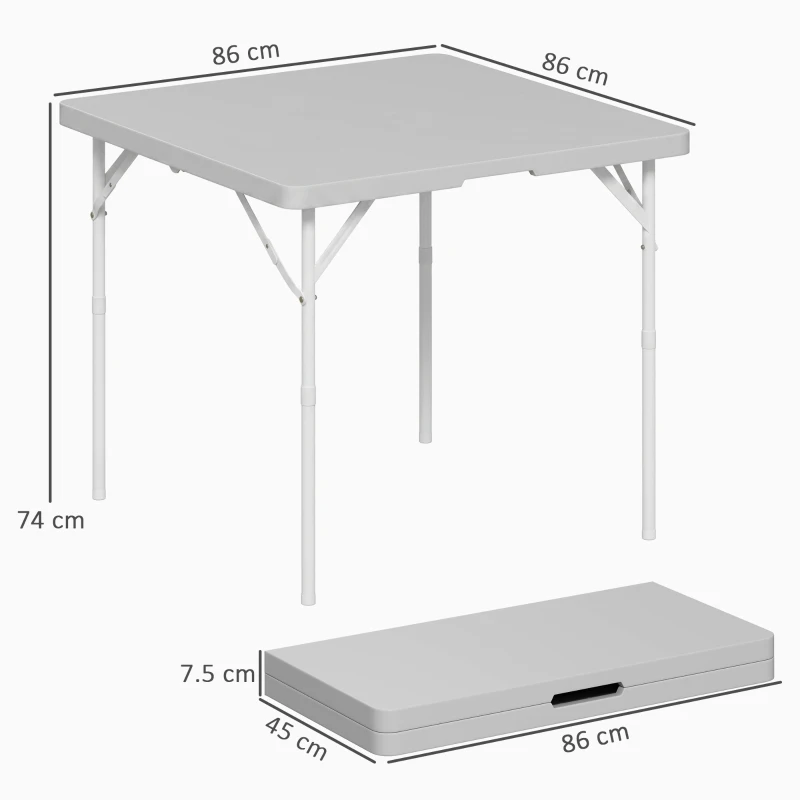 Outsunny 34/74cm Folding Camping Table, with Handle - Grey