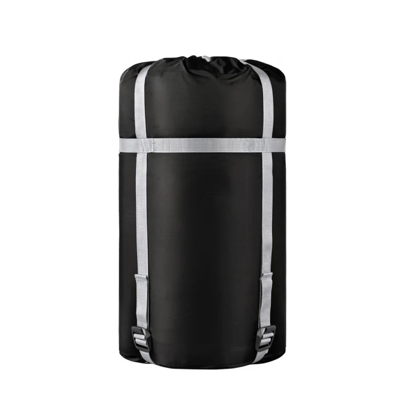 Outsunny Double Sleeping Bag with 2 Pillows, 220 x 160 cm Extra-Large Sleeping Bag for Adults, Black