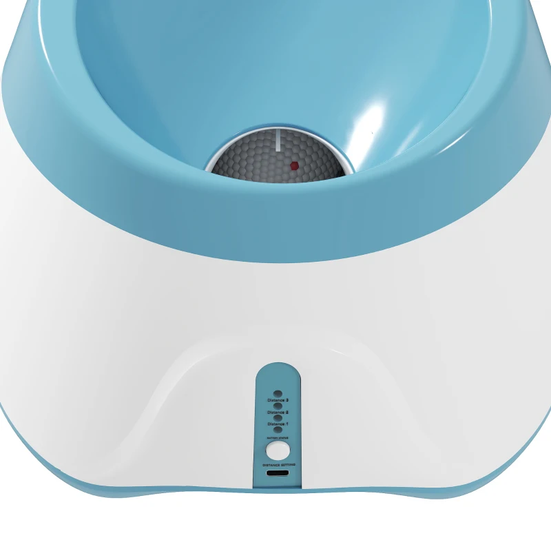 PawHut Automatic Dog Ball Launcher with 5 ETPU Balls 5.8 cm, 3 Distance Settings 6/10/14 m, Blue