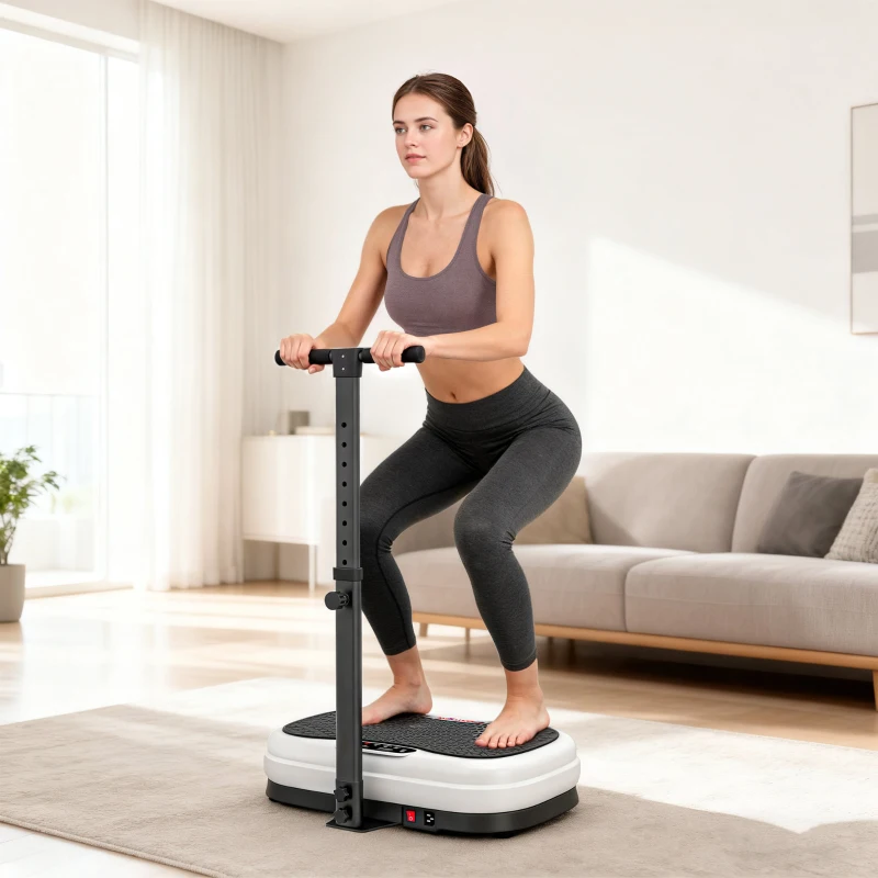 SPORTNOW Vibration Plate, with Adjustable/Removable Handle, Preset Modes, 50 Speeds