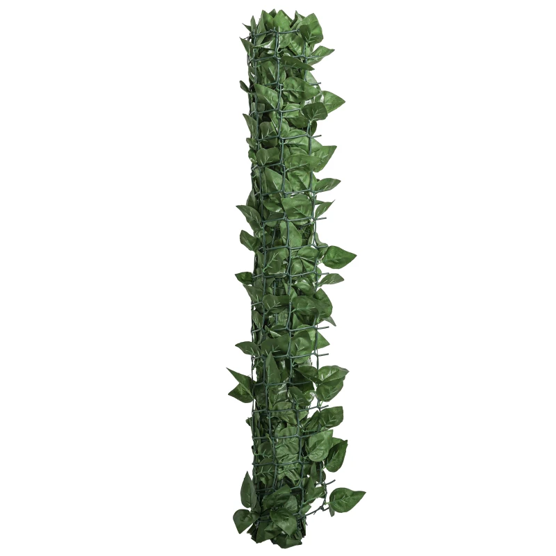 Outsunny Siepe Artificiale Arrotolabile e Impermeabile, in Seta e PE, 300x100 cm, Verde Scuro