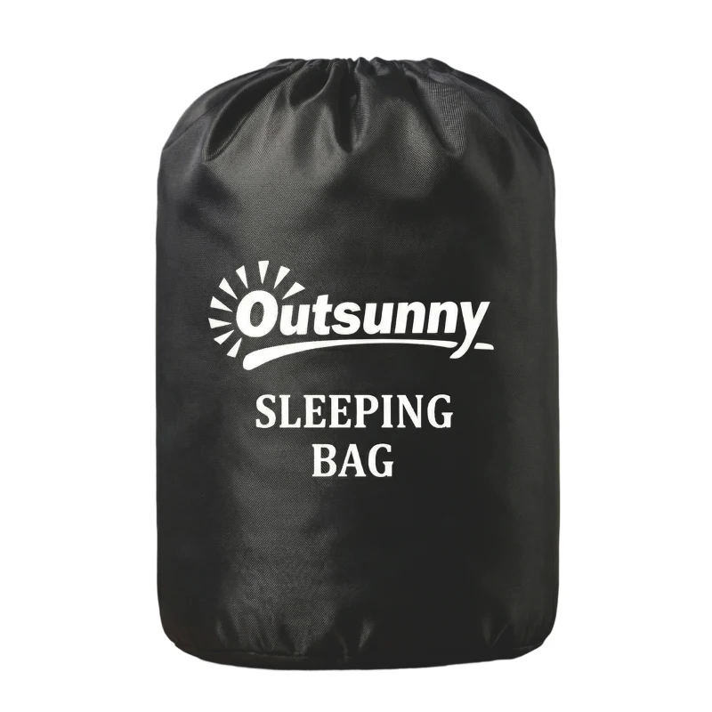 Outsunny Sleeping Bag for Adults, Lightweight & Compact Sleeping Bag, 3 Seasons, Grey