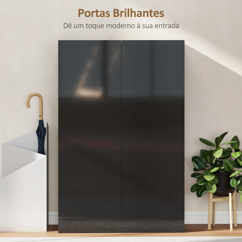 HOMCOM Sapateira para Entrada com Prateleiras Ajustáveis para 20 Pares de Sapatos 72x34,5x103 cm Preto