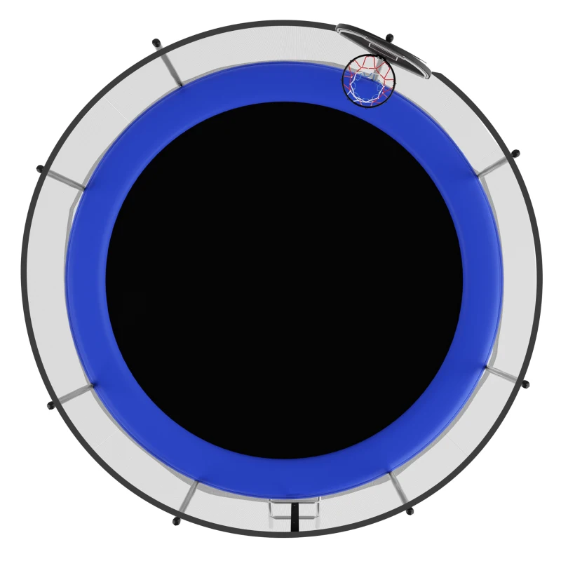 Trampolin Outdoor, verstärkten Beintraversen, doppelt gepolstertem Sicherheitsnetz, 366x366x256 cm, Blau