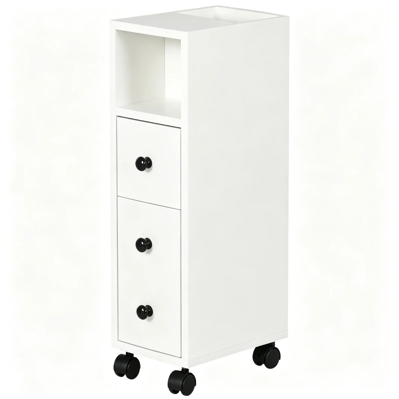 kleankin Slimline Bathroom Storage Cabinet - White