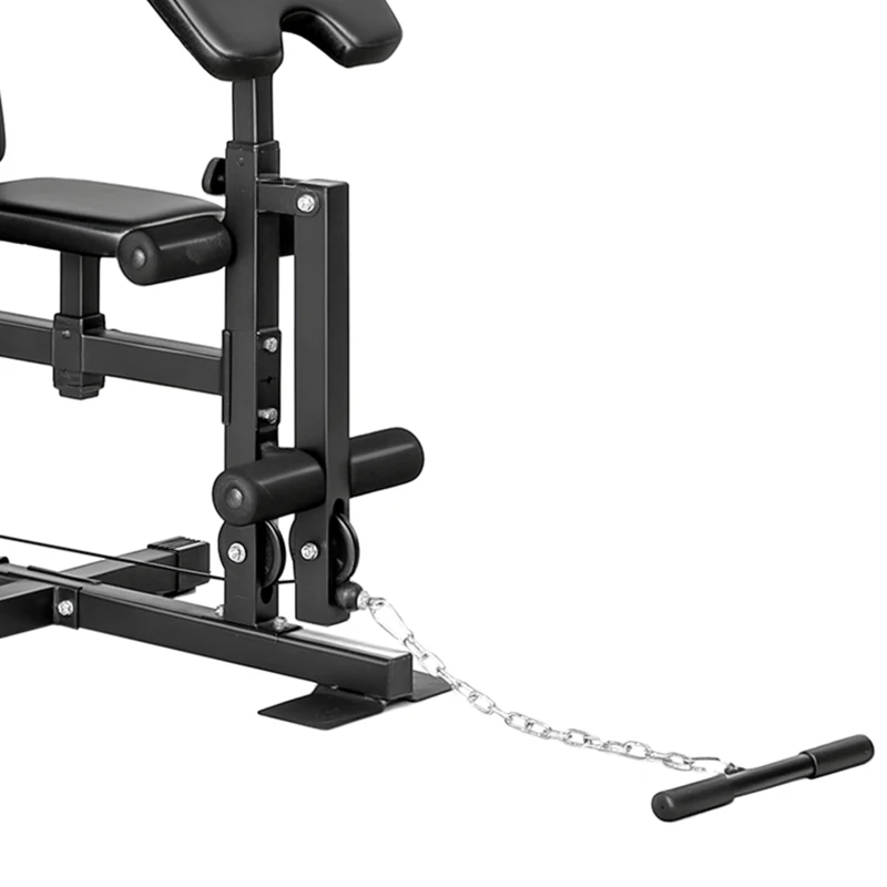 SPORTNOW All-in-One Home Gym Machine, Multifunctional Power Cage with 69 kg Weight Stack and Pulley System, Black