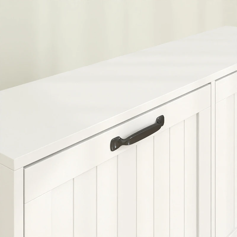 HOMCOM Mueble para Zapatos 4 Cajones Abatibles Ahorraespacio con Estantes Regulables Blanco