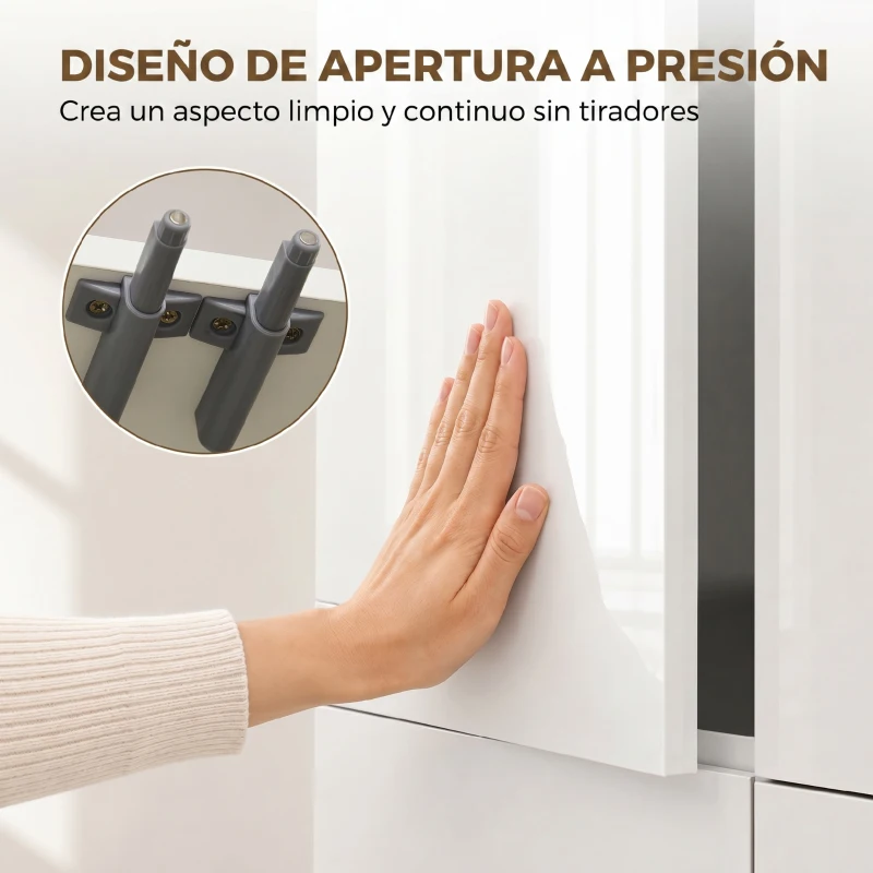 HOMCOM Aparador Alacena de Cocina Mueble Auxiliar con 4 Puertas 2 Cajones y Estantes Ajustables 60x35x170 cm Blanco