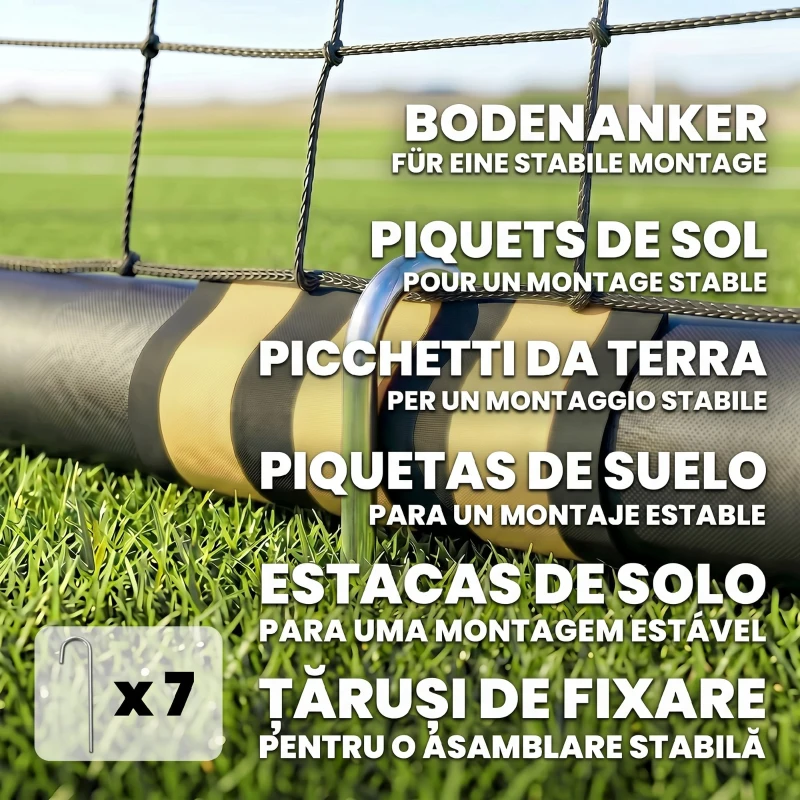 SPORTNOW But de Football pour Enfant et Adulte 3 x 2 m, Envoloppé Mousse de Protection, 7 Piquets de Sol, Filet en PE, Jaune