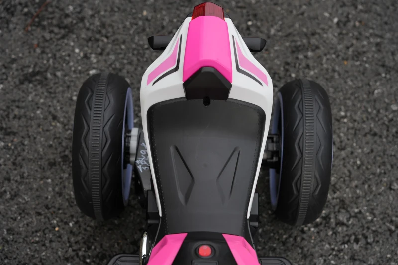 Elektrisches Kinder-Motorrad, leuchtenden Rädern, Vor-/Rückwärtsbetrieb und Echtzeit-Akkuanzeige, 78.1x40.6x51.5 cm, Rosa