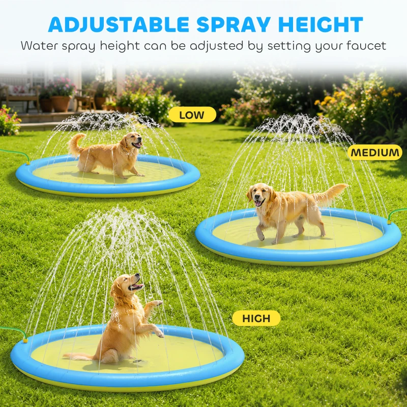 PawHut Dog Splash Pad for Pets Dog Bath Pool Water Game
