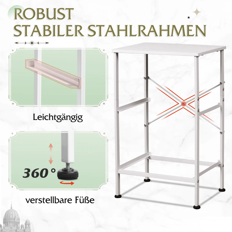 Nachttisch mit 2 Schubladen, vielseitig einsetzbar, viel Stauraum, 39.8x29.8x63.1 cm, Weiß