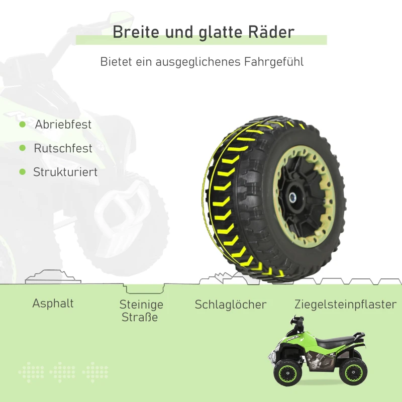 HOMCOM kinderauto trapauto met voeten schuiven kinderauto kindervoertuig voor 18-36 maanden licht muziek kunststof staal groen 67,5 x 38 x 44 cm(m-5)