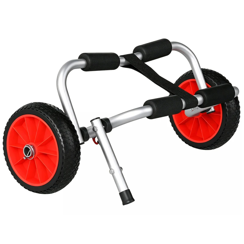 Outsunny Carro de Transporte Kayak Plegable Barco Canoa Carrier Remolque Carretilla Carga 70kg con Ruedas Portacanoas 62x35x30cm
