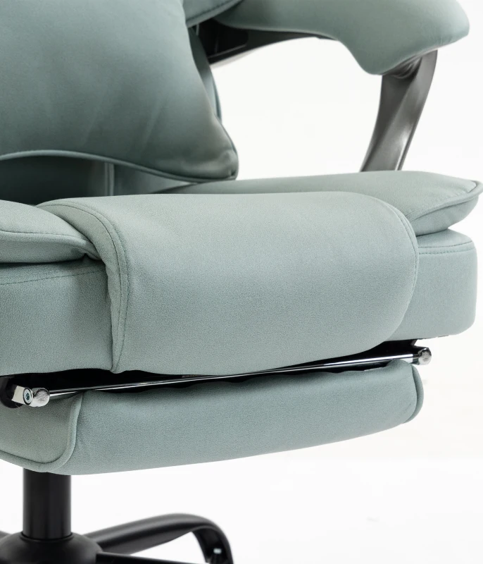 HOMCOM Executive Office Chair, Leathaire Big and Tall Office Chair 180 kg with Wide Seat, Reclining, Lumbar Support, Blue